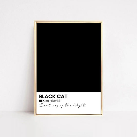 Black Cat Color Swatch | free printable artwork