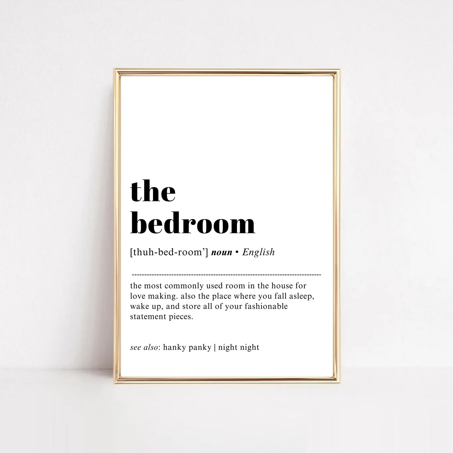 The Bedroom Definition Poster | free printable artwork